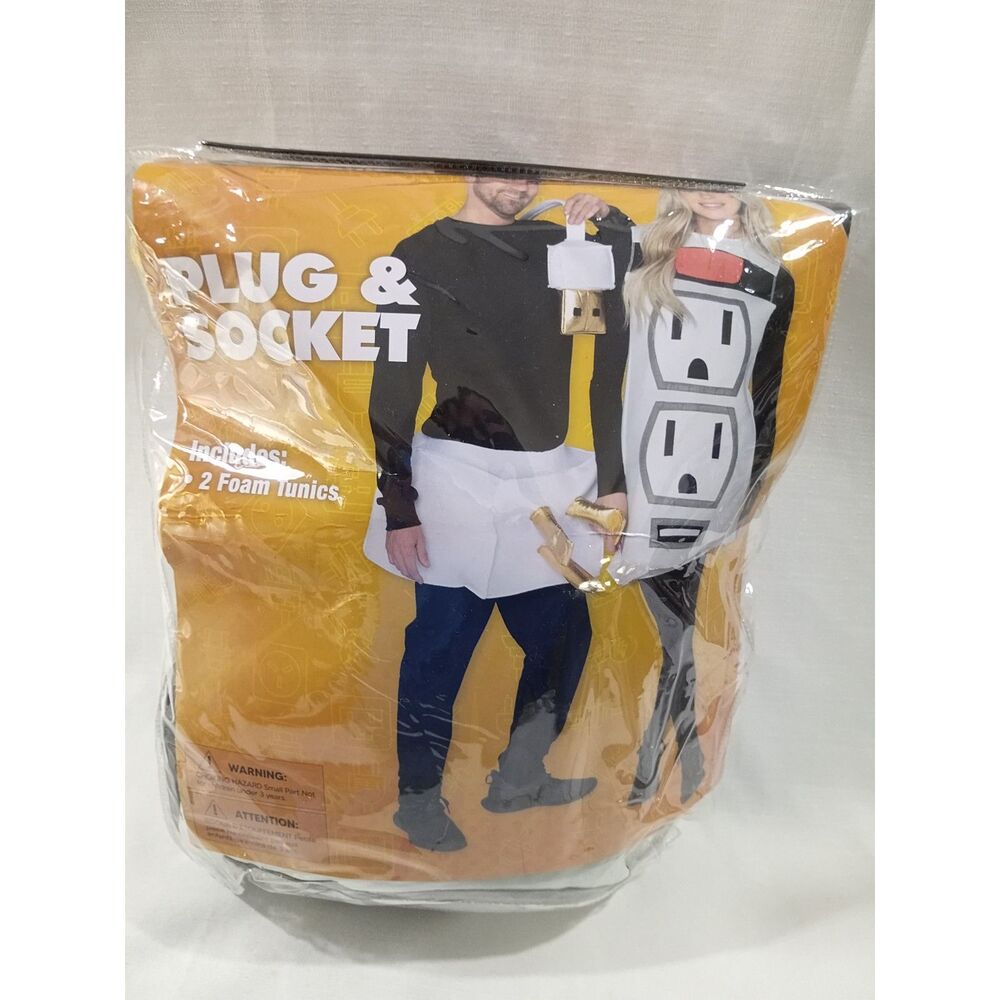 Plug & Socket Couples Halloween Costume 2 Foam Tunics Adult Unisex Size XL